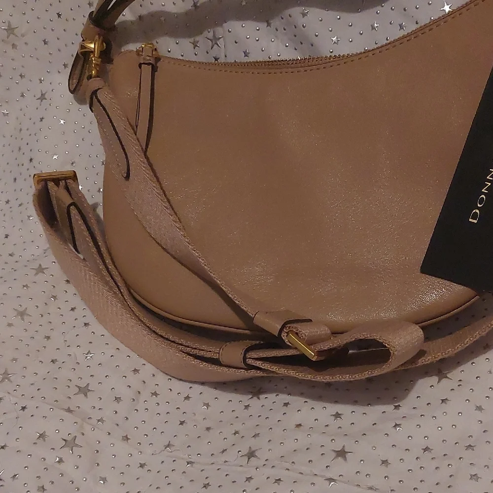 Donna Karan Roslyn Small Leather Hobo Bag - Fawn - Picture 7 of 10